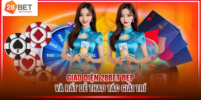 Giao diện 28BET đẹp và rất dễ thao tác giải trí